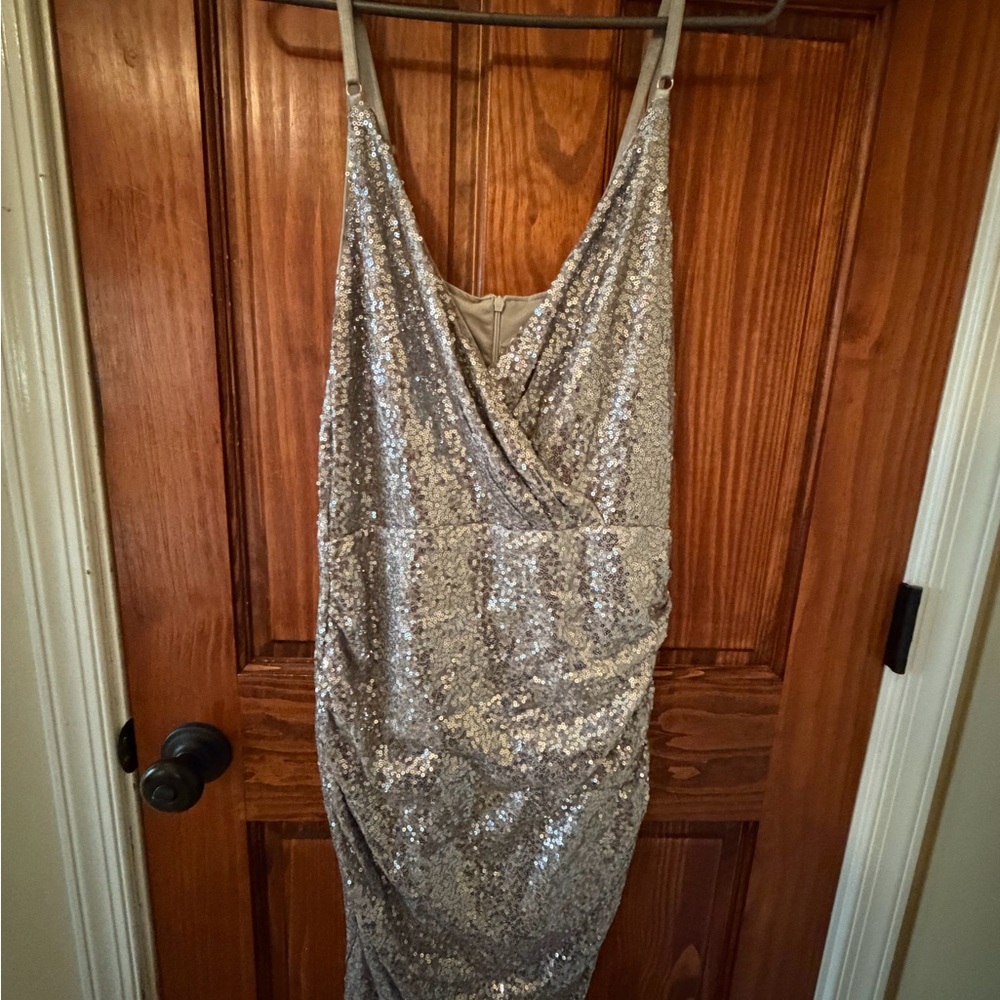 Grace Karin Shimmering Silver Dress